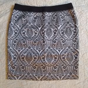 NWOT Worthington silver jacquard pencil skirt women's 10P